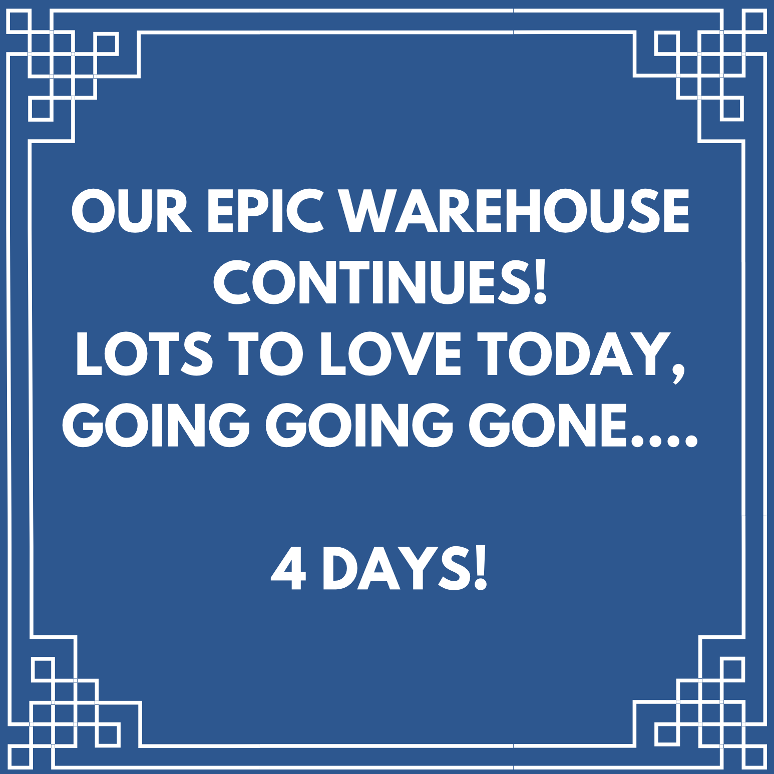 Our epic warehouse sale is on!